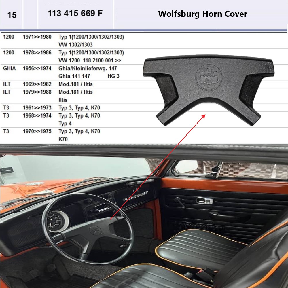 Lai Kam Wah Sdn. Bhd. Specialist in VW Aircooled Parts - 113415669F - Horn Cover