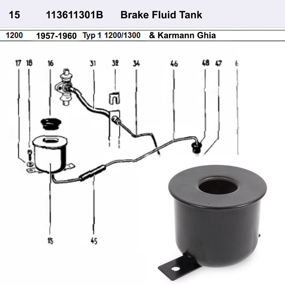 Lai Kam Wah Sdn. Bhd. Specialist in VW Aircooled Parts - 113611301B - Brake Fluid Tank