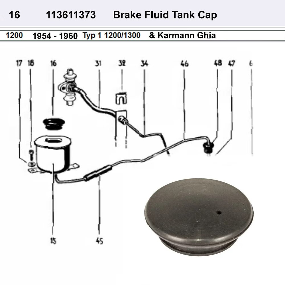 Lai Kam Wah Sdn. Bhd. Specialist in VW Aircooled Parts - 113611373 - Brake Fluid Tank Cap