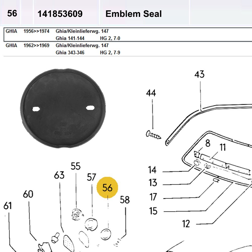 Lai Kam Wah Sdn. Bhd. Specialist in VW Aircooled Parts - 141853609 - Emblem Seal