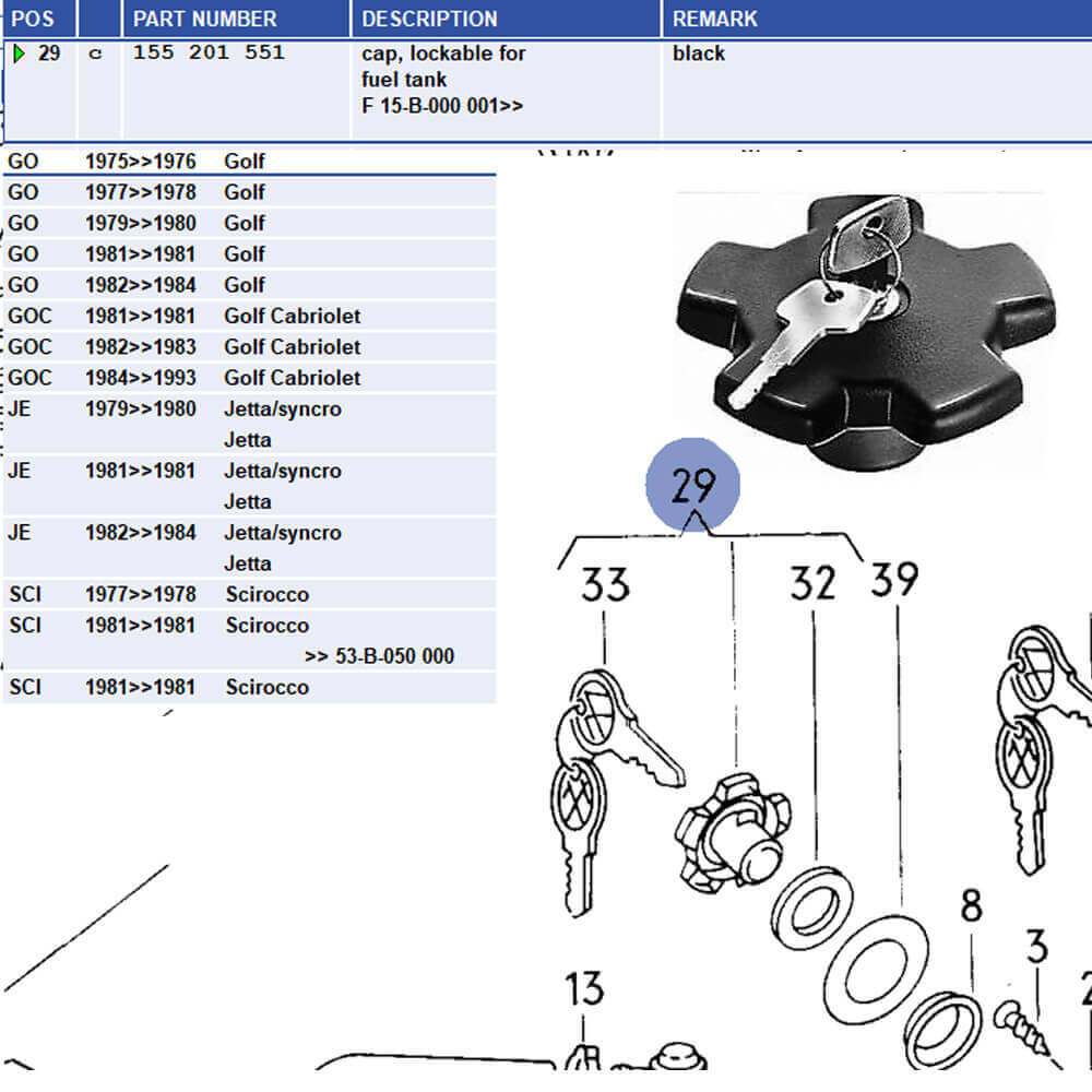 Lai Kam Wah Sdn. Bhd. Specialist in VW Aircooled Parts - 155201551 - Fuel Tank Cap
