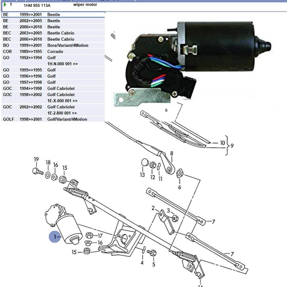 Lai Kam Wah Sdn. Bhd. Specialist in VW Aircooled Parts - 1HM955113A - Wiper Motor